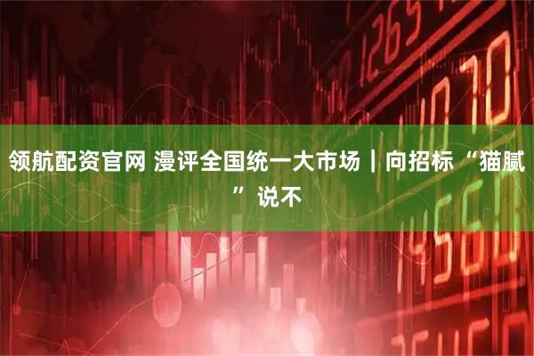 领航配资官网 漫评全国统一大市场｜向招标 “猫腻” 说不